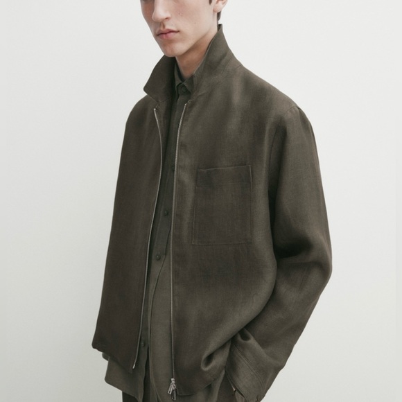 Massimo Dutti linen co-ord overshirt for men - Picture 1 of 9